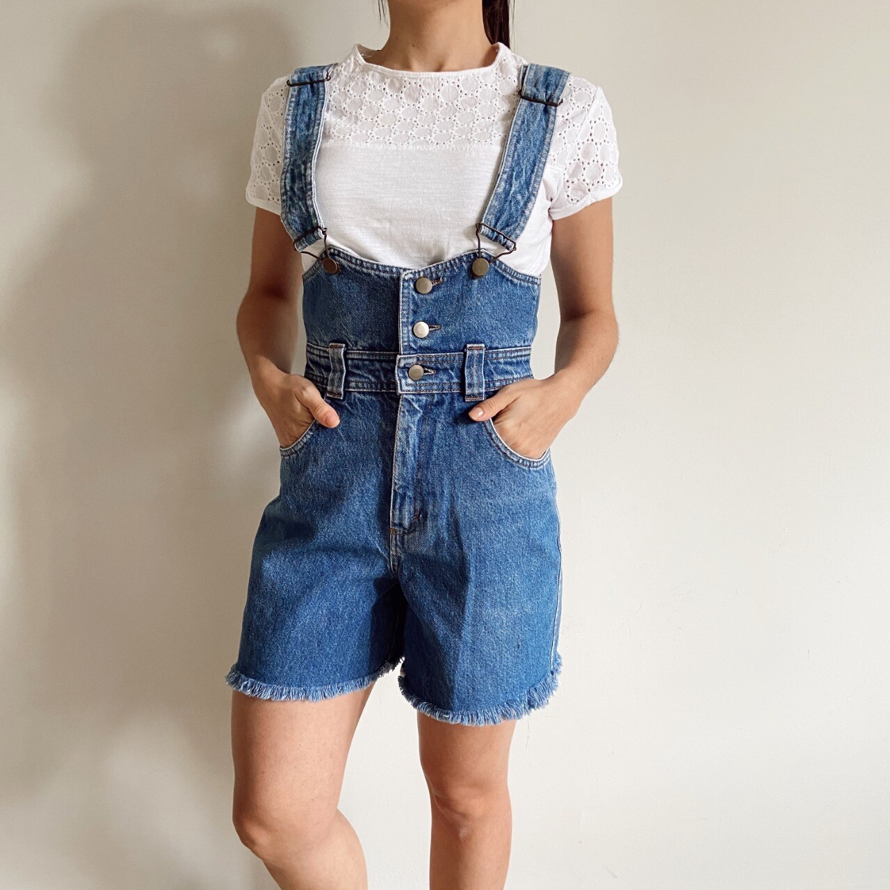 jardineira jeans retro