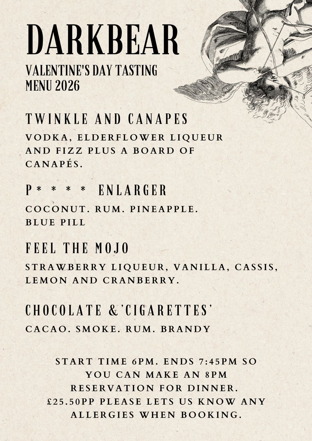 Valentines Tasting Menu