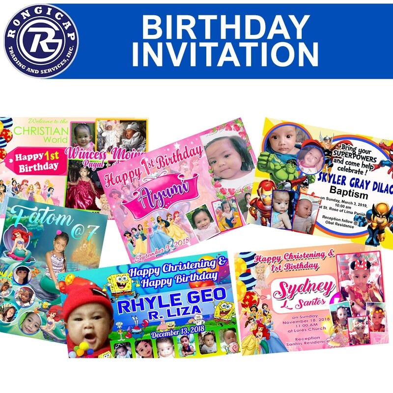 Rongicap Customize Invitations (Various Size/Design)