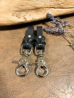 Steigbügelhalter mit Fischleder & Glitzer Steigbügelhalter mit Fischleder & Glitzer