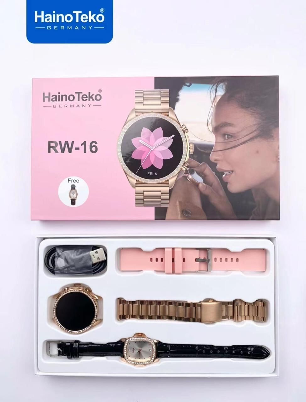 Hainoteko Rw 16 Ladies Stone Round Smart Watch