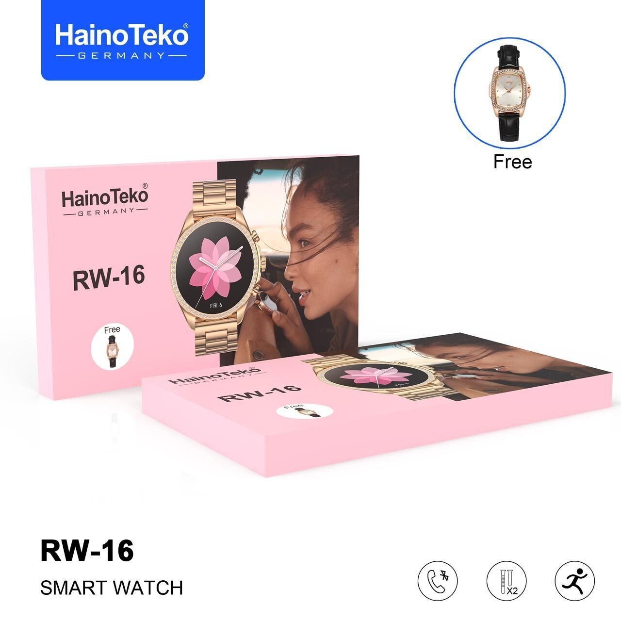 Hainoteko Rw 16 Ladies Stone Round Smart Watch