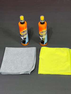 2 Pcs Armor All Protectant Spray In Cool Mist Scent + 2pcs Micro Cleaning Cloth Combo