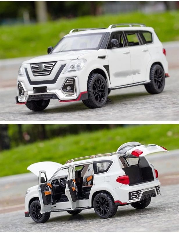 Nissan Patrol Die-Cast Metal Toy Car – Full Door Opening, Realistic Start-Up Sound &amp; LED Lights