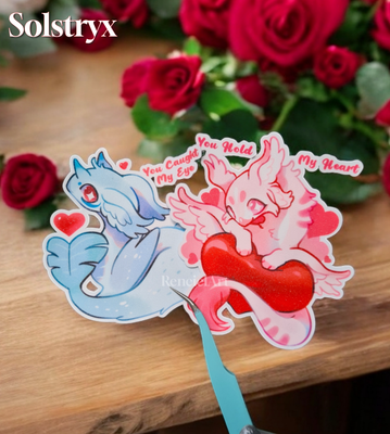 Solstryx Valentine Sticker Set Pack: Laptops &amp; Water Bottles | Waterproof Decoration Gifts | Cute Fantasy Bird Stickers