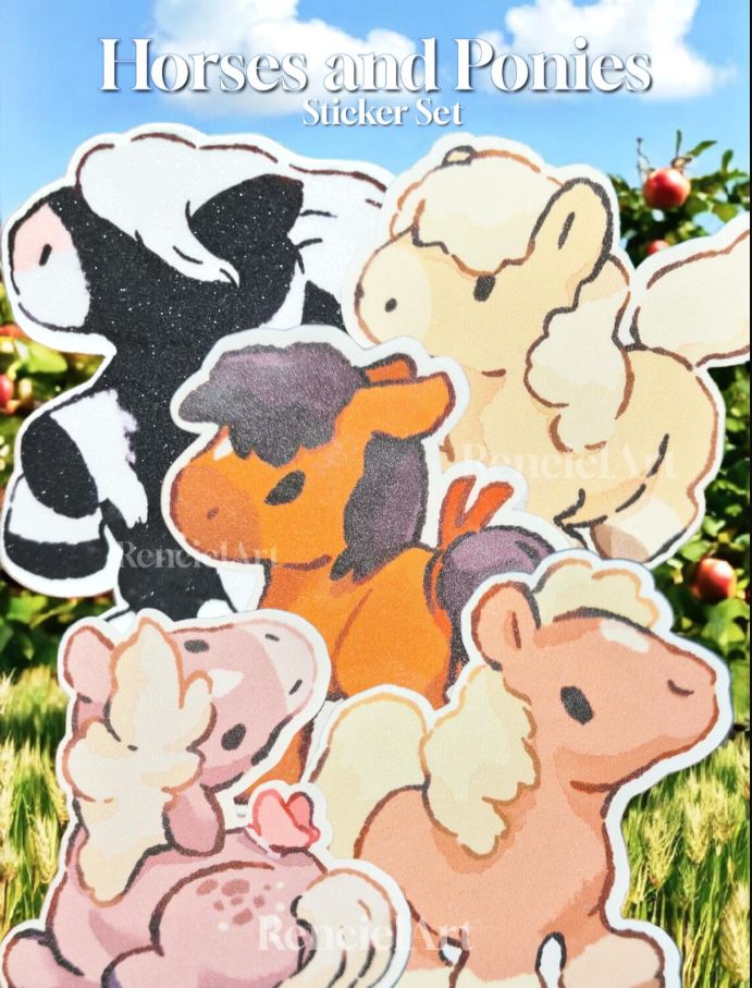 Horse and Ponies Sticker Pack: Equine Equestrian customisation hobby | Cute Decals for Laptops Water Bottles | Waterproof Decoration Gifts