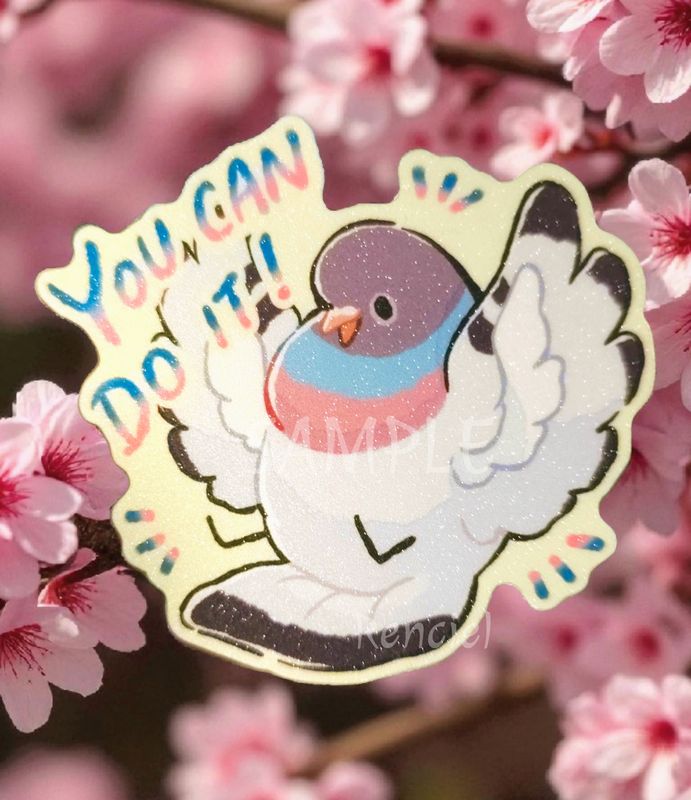 Motivational Pigeon and Sparrow Sticker Set
