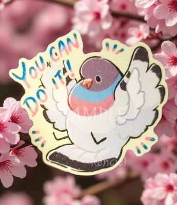 Motivational Pigeon and Sparrow Sticker Set
