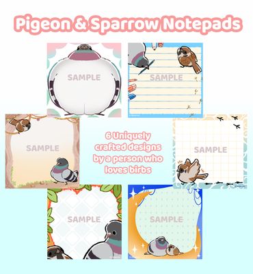 Pigeon &amp; Sparrow Printable Memo Notepad | Pad, Stationery, To-do list, Prints, Stickers, Paper, Notes