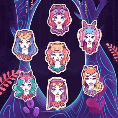Forest Masquerade Vinyl Sticker Pack