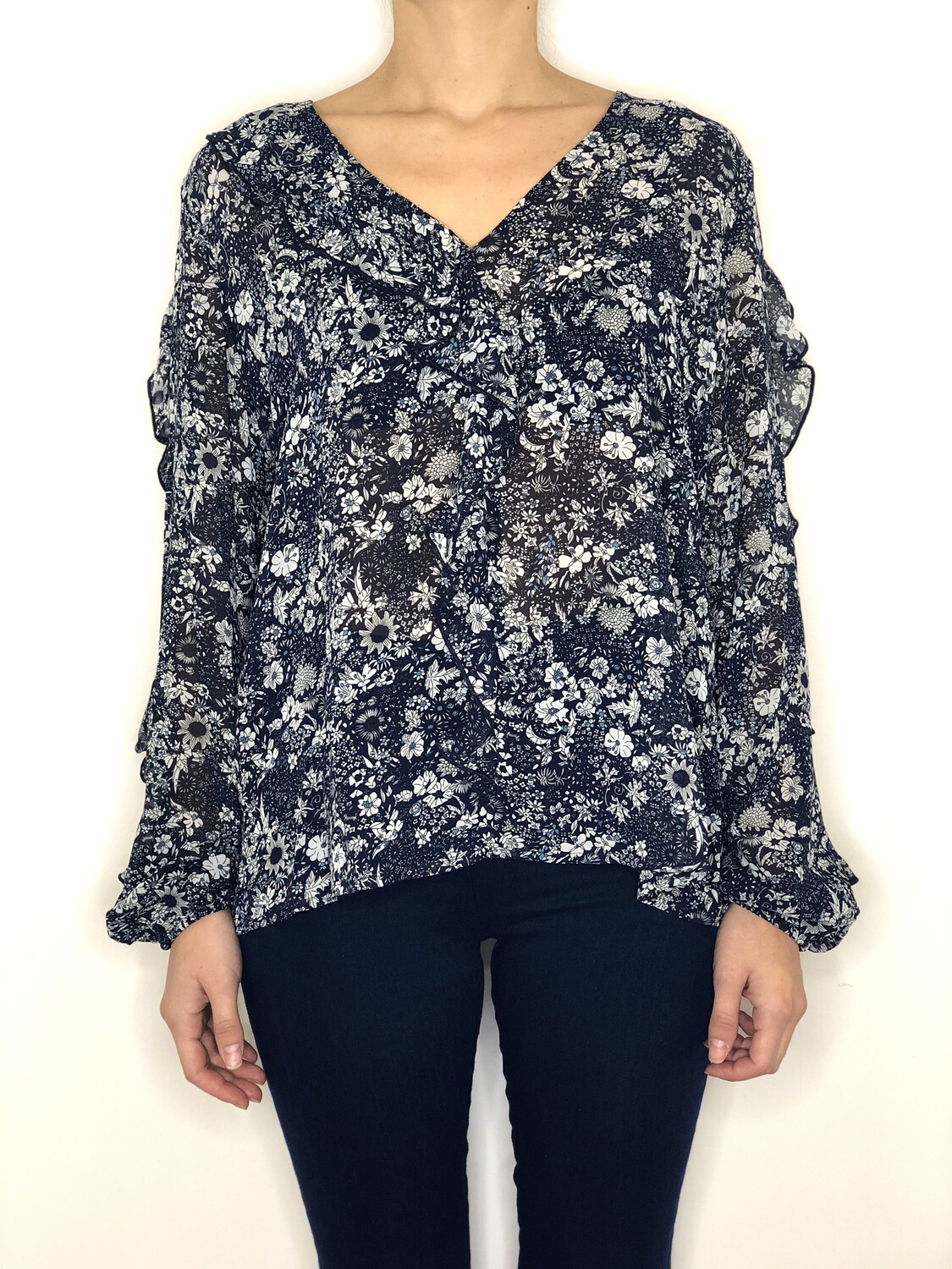 Top floreale voiles rouches Molly