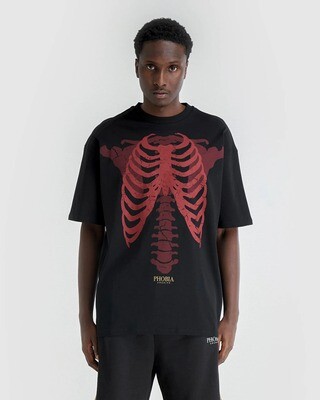 T-shirt Phobia grafica scheletro