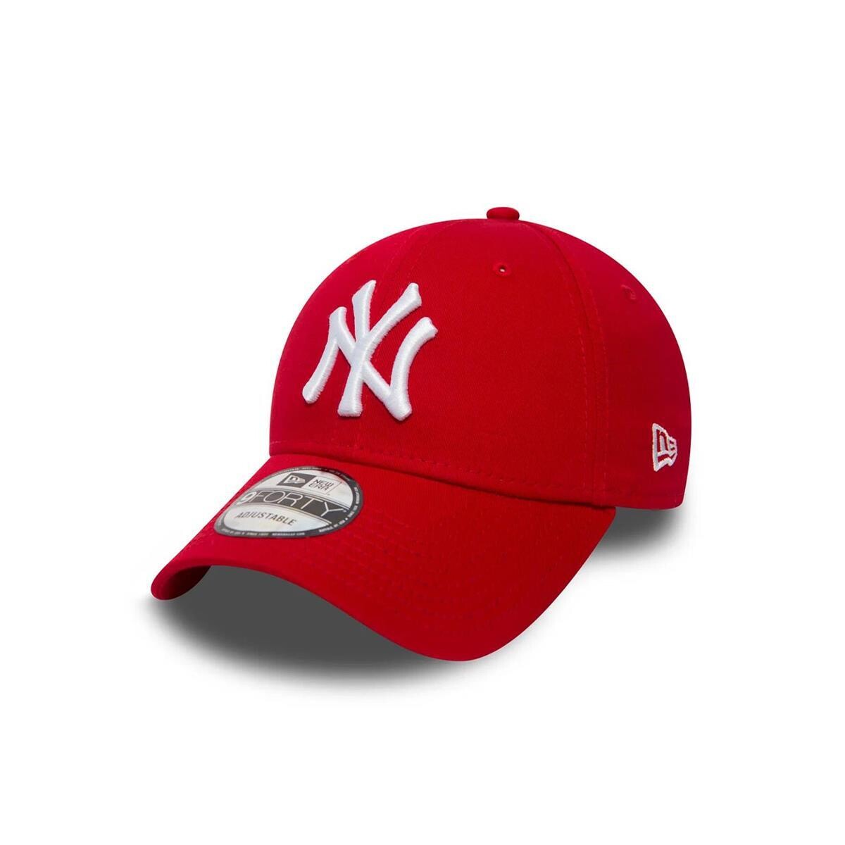 cappello rosso New Era 9FORTY logo NY bianco
