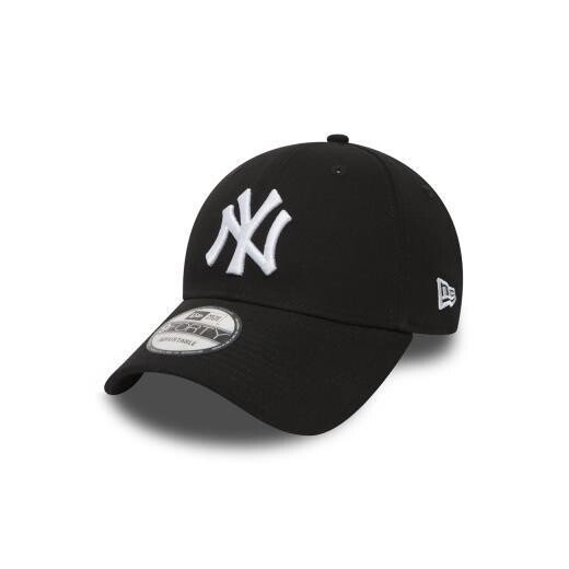 cappello nero New Era 9FORTY logo NY bianco