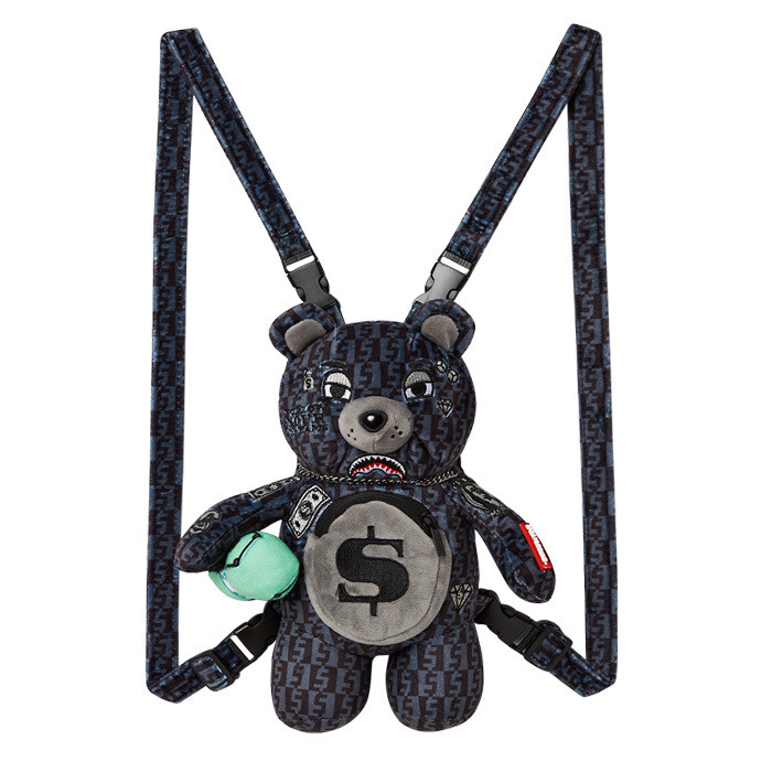 Mini bear Sprayground money check grey
