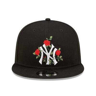 Cappellino New Era 9Fifty nero NY bianco flower