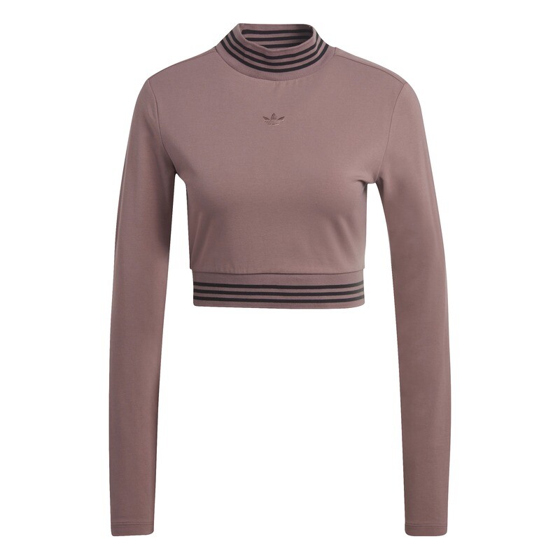 Maglia Long Sleeve with Ribbed Collar and Hem