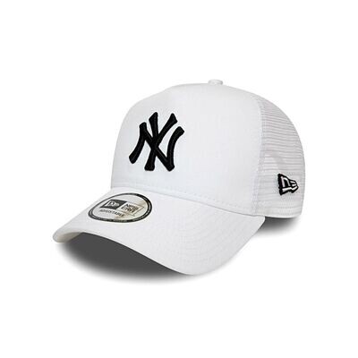 cappello bianco con rete  New Era 9FORTY logo NY nero
