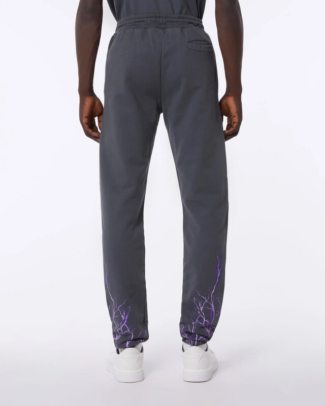 Pantalone Phobia grigio grafica fulmini washed  viola