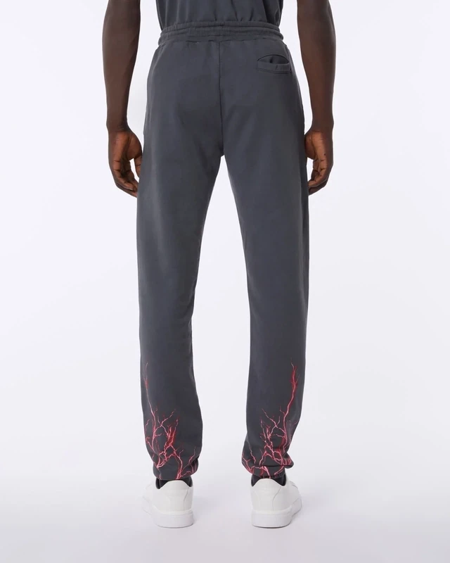 Pantalone Phobia grigio grafica fulmini washed  rossi