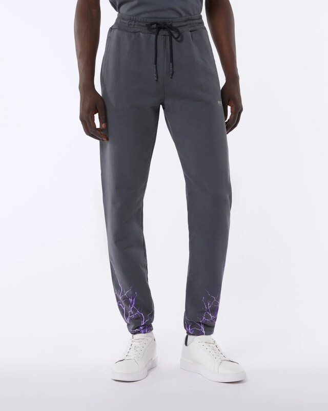 Pantalone Phobia grigio grafica fulmini washed  viola
