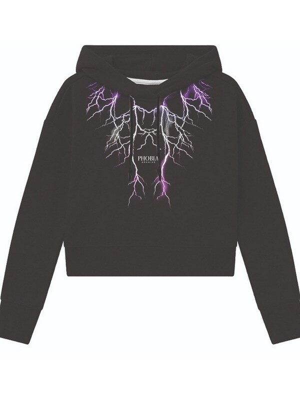 Felpa Phobia Archive crop  nera
