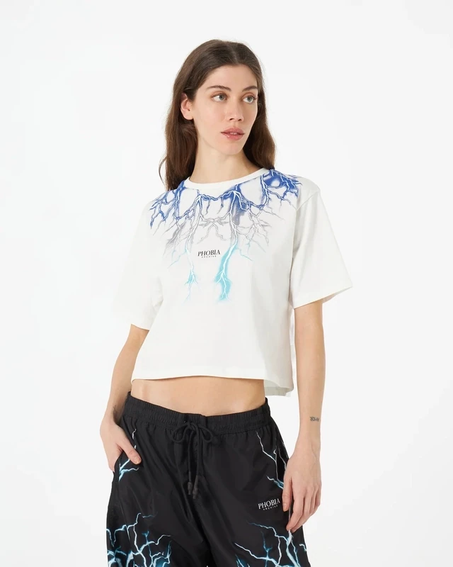 T-shirt crop Phobia Archive bianca