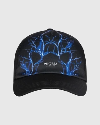 Cappello Phobia Archive regolabile  nero grafica fulmini blu