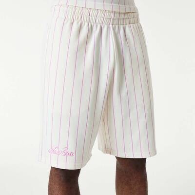 New Era Pinstripe White Shorts