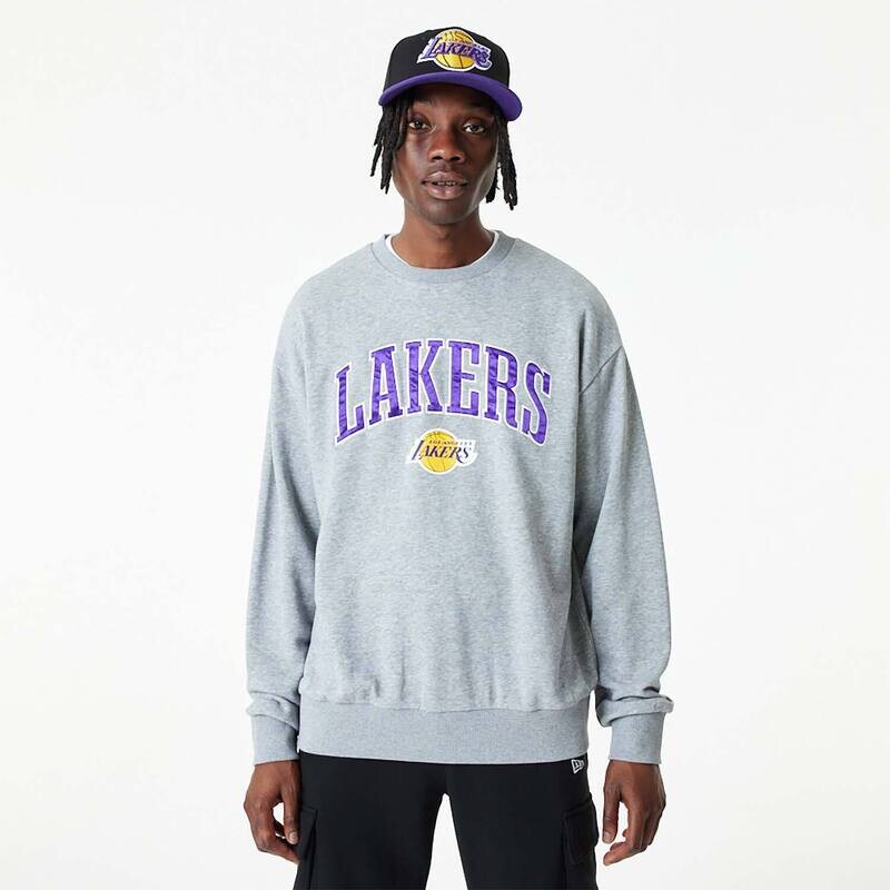 Felpa girocollo New Era NBA applique crew Lakers