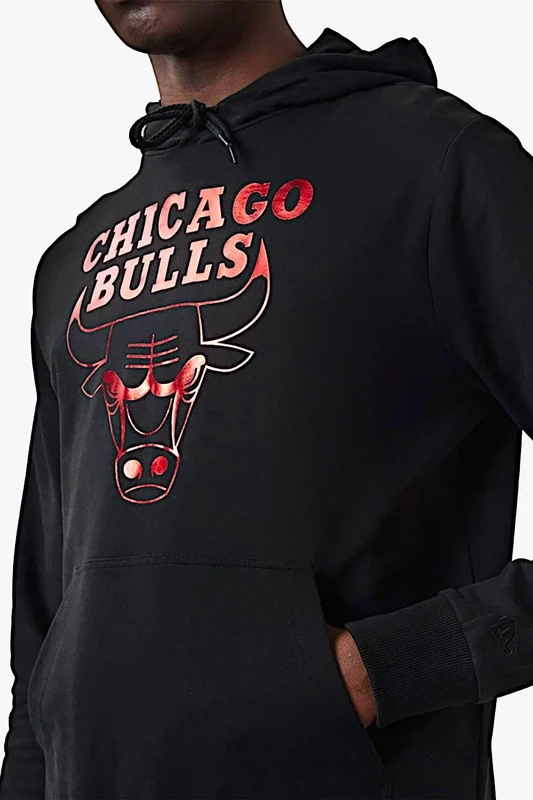 Felpa con cappuccio New Era NBA foil print Bulls