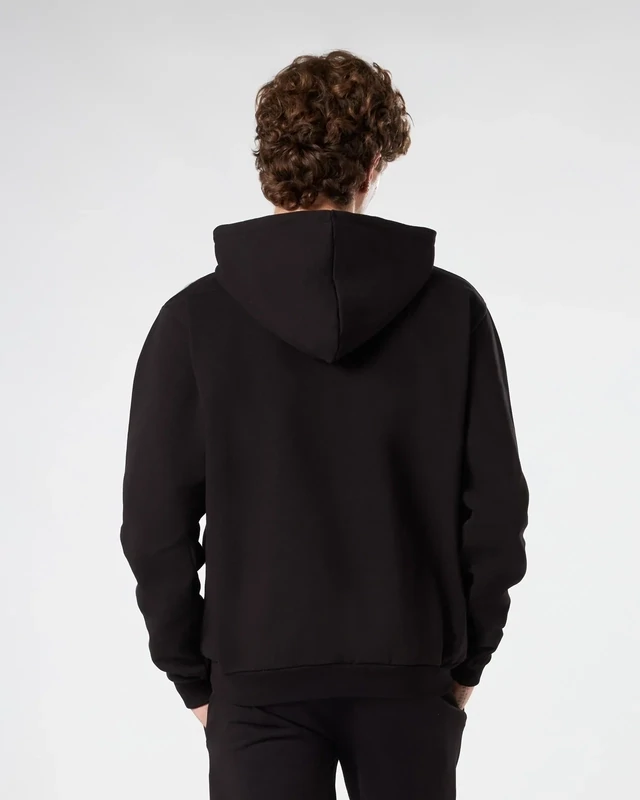 BLACK HOODIE WITH LIGHTNING GREY PRINT PHOBIA