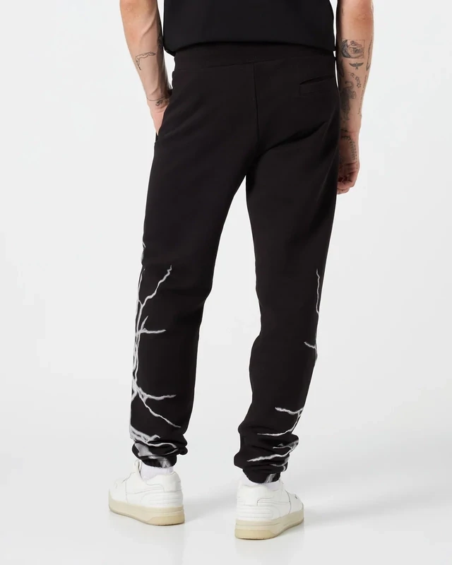 PANTALONI NERI CON FULMINI GRIGI
