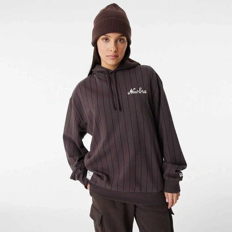 Felpa Oversize New Era Heritage Gessata Marrone