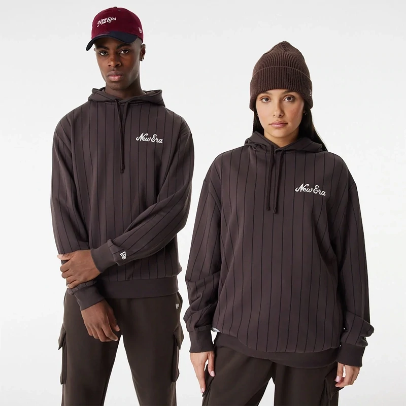 Felpa Oversize New Era Heritage Gessata Marrone