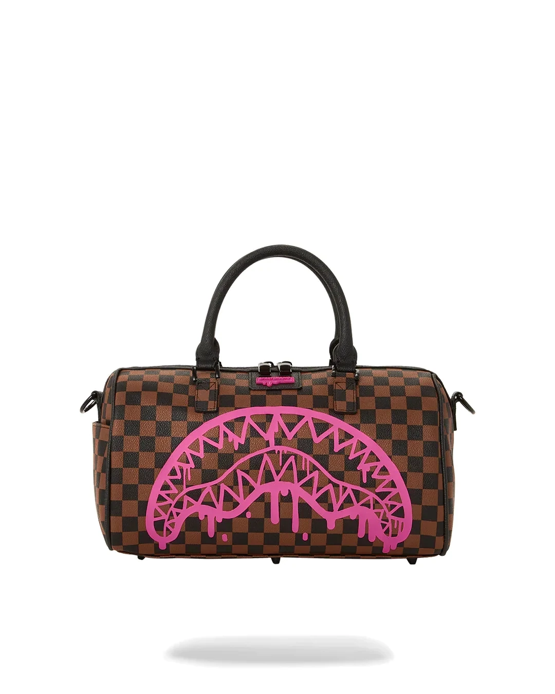 Sprayground Pink Drip Brown Check Mini Duffle