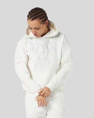 Phobia white hoodie embroidery lighting