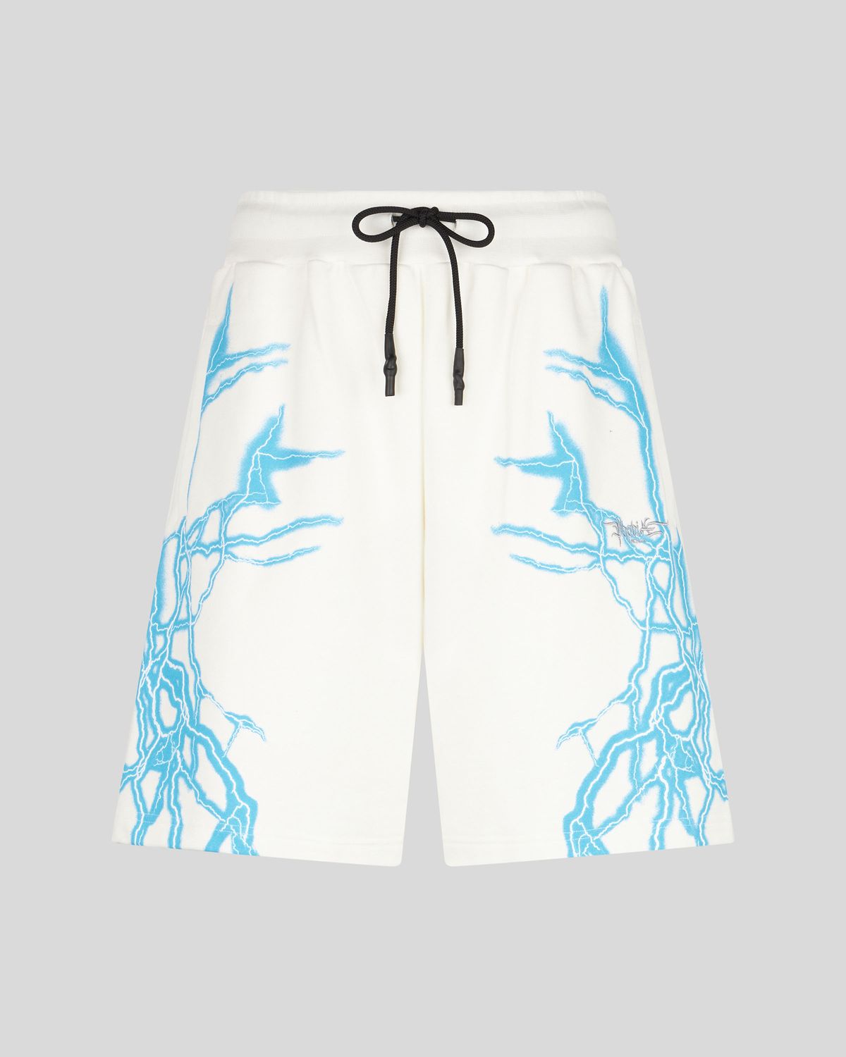 Phobia white shorts lateral Light Blue lighting print