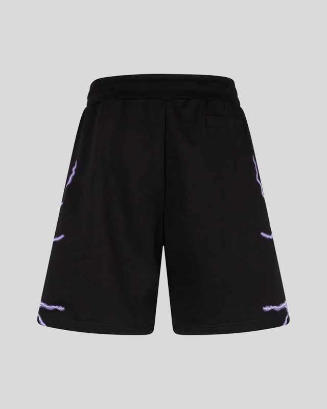 Phobia black shorts lateral Purple lighting print