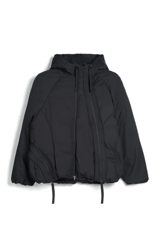Giacca Acupuncture Nera Zip Ondulate