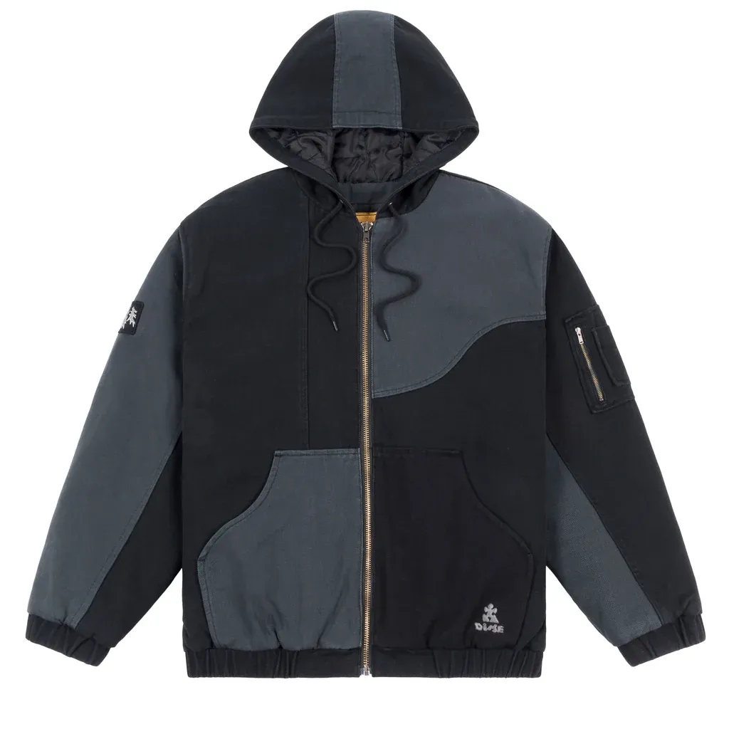 Dime Panel Denim Hooded Bomber