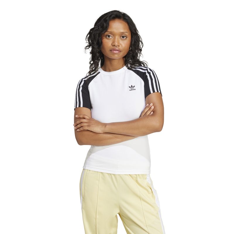 Adidas 3S slim tee white/black