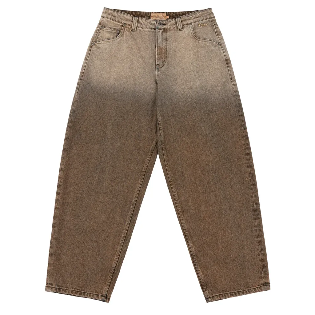 Dime Classic Baggy Denim Pants brown sunblasted