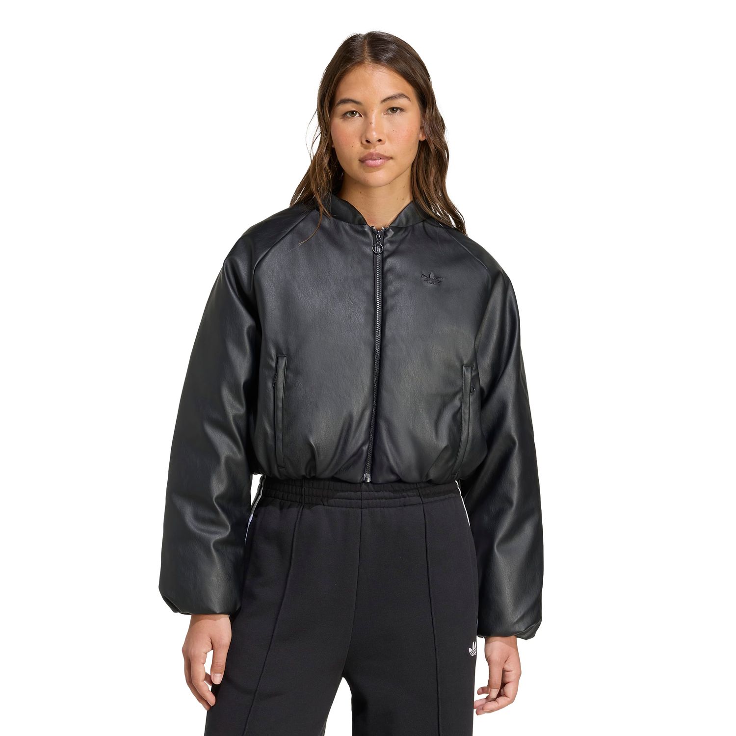 Adidas Pleather Bomber Jacket
