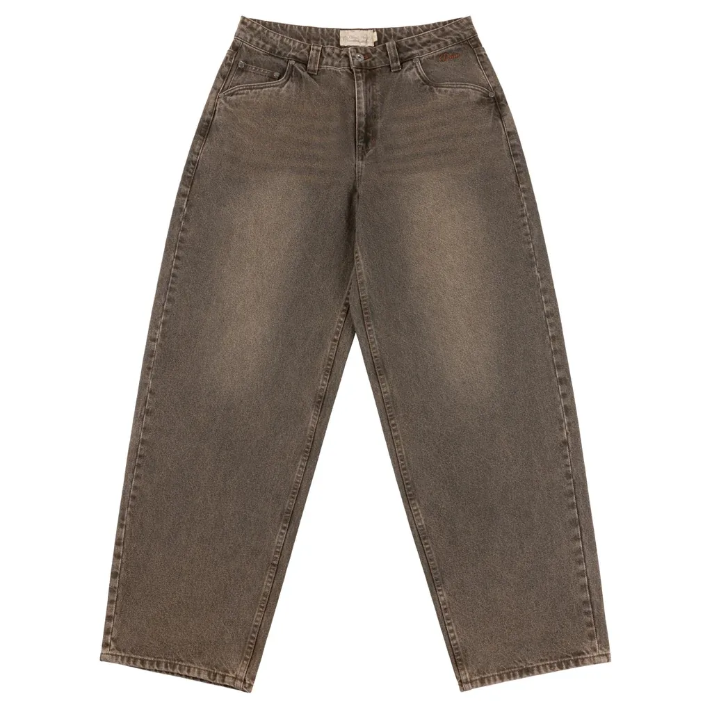 Dime Classic Baggy Denim Pants Brown Sunblasted