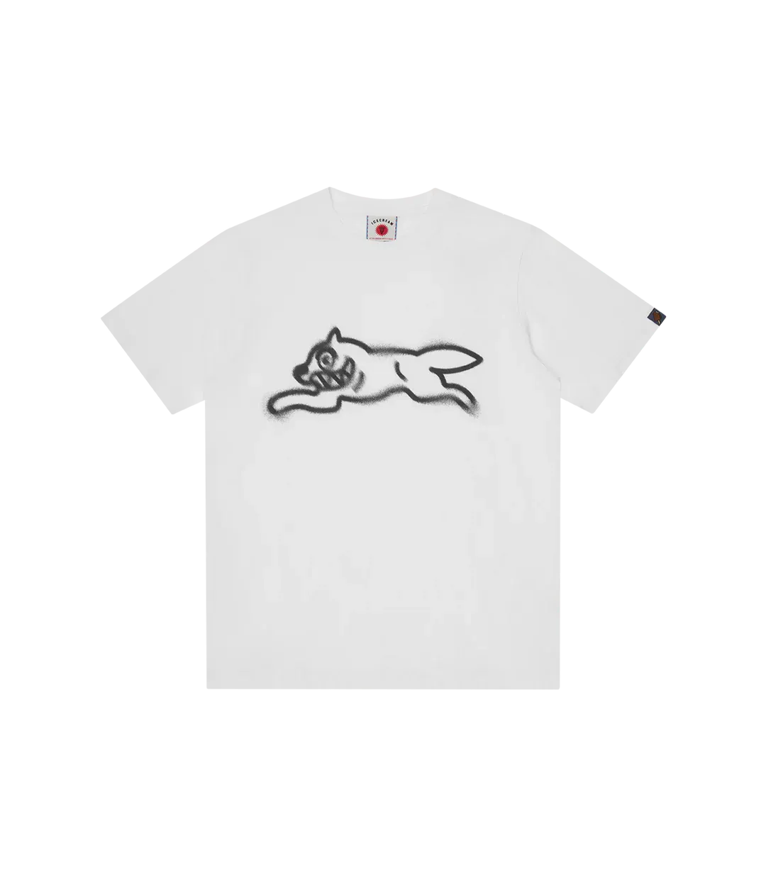 Spray Paint Running Dog T-Shirt - White