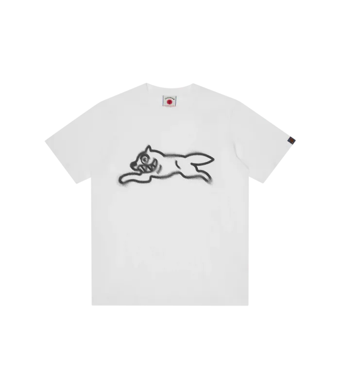 Spray Paint Running Dog T-Shirt - White