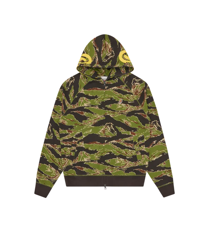 IceCream Smiley Tiger Stripe Full Zip-Through Hood - Camo