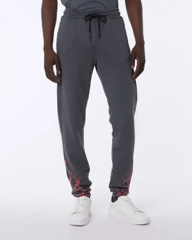 Pantalone Phobia grigio grafica fulmini washed  rossi