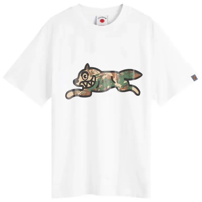 Icecream Woodland Camo Running Dog T-Shirt